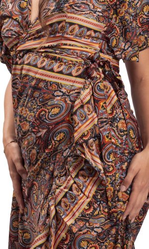 Sukienka kopertowa MAYA brązowa I.