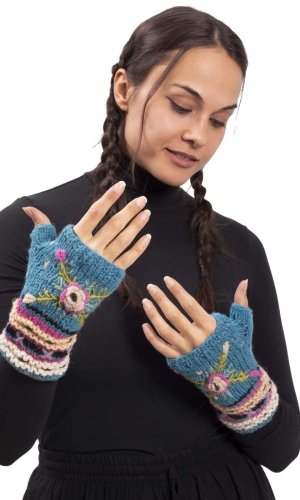 Vlněné návleky na ruce BASANTA / modré I.