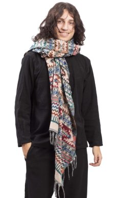 Šál INDI aztek modrá III.