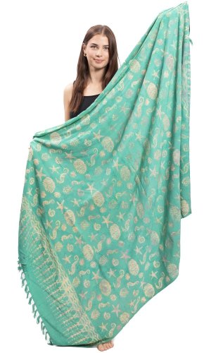 Sarong BALI BATIK turkusowy X.