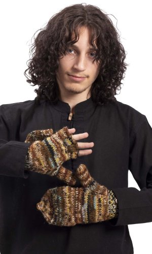 Vlněné převlékací rukavice / hnědé I.