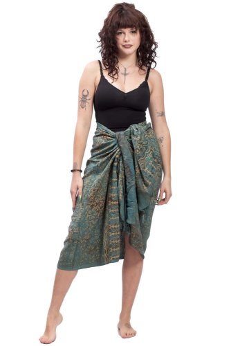Sarong BALI BATIK tyrkys s béžovou Sarong BALI BATIK tyrkys s béžovou