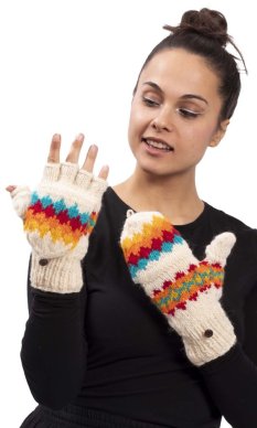 Vlněné převlékací rukavice / multicolor I.