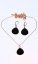 Set náhrdelník a náušnice čierny slza - Variant: Strieborná retiazka