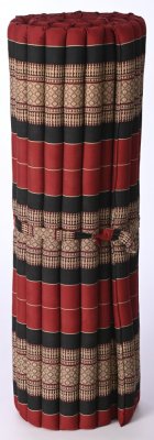 Futon rolowany czerwono-czarny szerokość 120cm