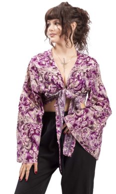 Bolerko GITA s dlouhým rukávem fialové I.