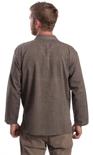 Koszula indyjska / ETNO KURTA brązowo-beżowa - Rozmiar: 2XL