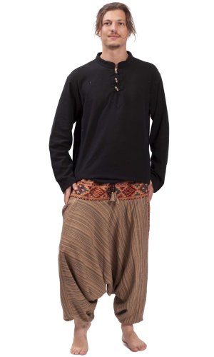 Teplé harémové kalhoty BIHAR světle šedá I.