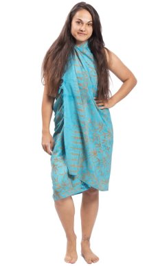 Sarong BALI BATIK tyrkysový II.