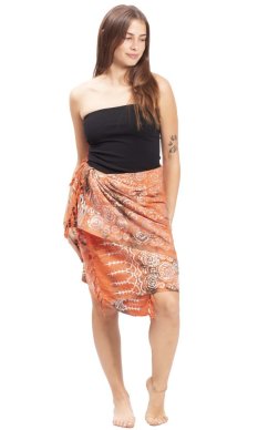Sarong BALI BATIK pomarańczowy XI.