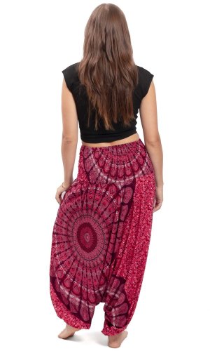 Harémové kalhoty / Sultánky THAI MANDALA červené