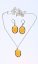 Set náhrdelník a náušnice jantarově žlutý ovál - Varianta: Růžově zlatý řetízek
