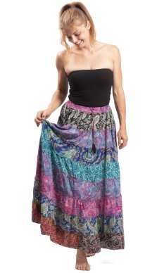 Spódnica z falbanką w etnicznym stylu multicolor LV.