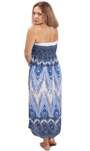 Dlouhá sukně / šaty THAI PEACOCK modrá I.