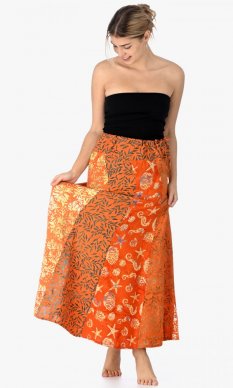 Dlhá sarongová sukňa oranžová