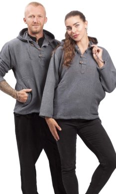 Unisex mikina s kapucňou RAHUL WAFLAR šedá