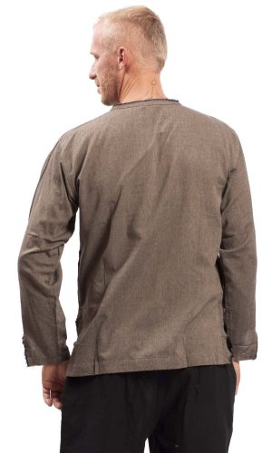 Koszula indyjska / ETNO KURTA brązowo-beżowy BOHO - Rozmiar: L