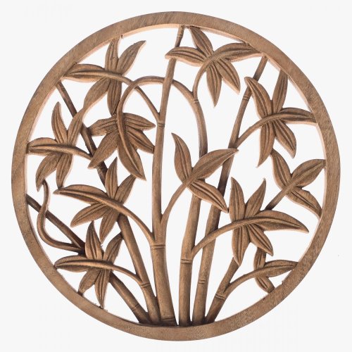 Dřevěná nástěnná dekorace BAMBUS natural ø 30 cm