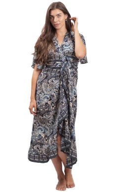 Zavinovací šaty MAYA modré IV.