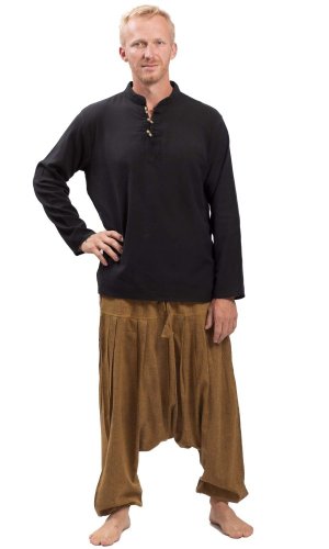 Harémové kalhoty / Sultánky CLASSIC PLEATS okrová