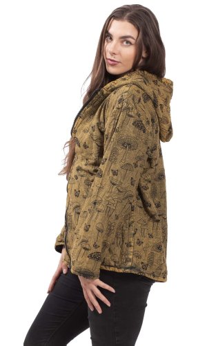 Kurtka z kapturem MUSHROOM ochra - Rozmiar: 2XL