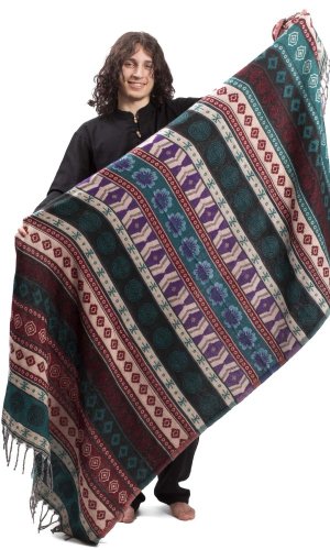 Szal INDI  aztek turkus III.