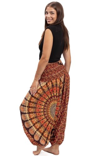 Harémové kalhoty / Sultánky THAI MANDALA oranžové
