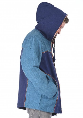 Bunda s kapucí Praja tmavě modro-modrá - Velikost: 2XL
