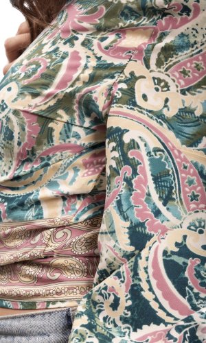 Bolero GITA z długim rękawem zielono-różowe I.