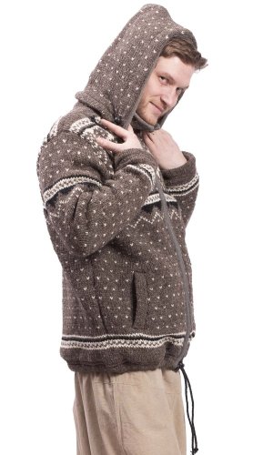 Vlněná svetrobunda NORTH světle hnědý