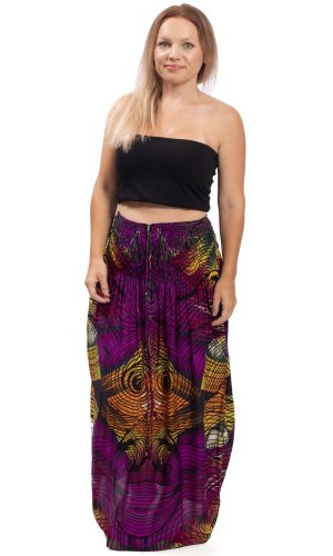 Dlouhá sukně / šaty THAI SPIRAL fialová I.