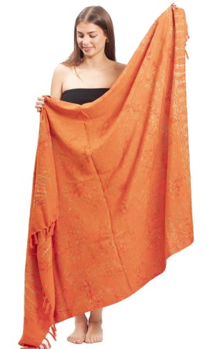 Sarong BALI BATIK pomarańczowy XV.