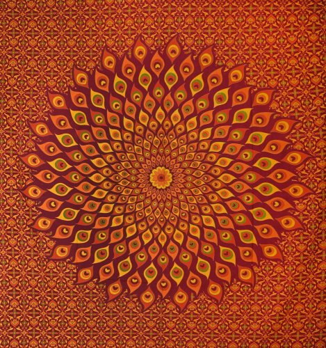 Mandala duża Gita Peacock bordowa