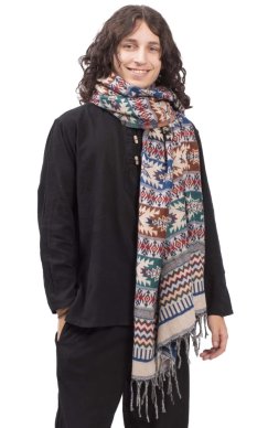 Šál INDI aztek modrá II.