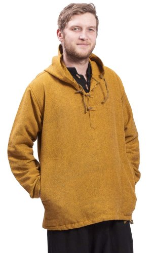 Unisex mikina s kapucí RAHUL okrová