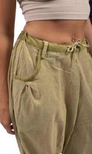Harémové kalhoty / Sultánky MILDRIM zelené II.