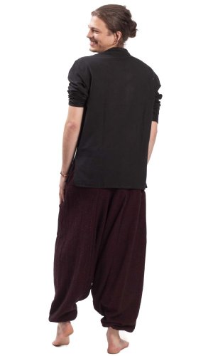 Teplé harémové kalhoty / Sultánky LAHARA CLASSIC bordó