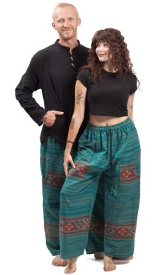 Teplé kalhoty BIHAR FREE smaragdově zelené