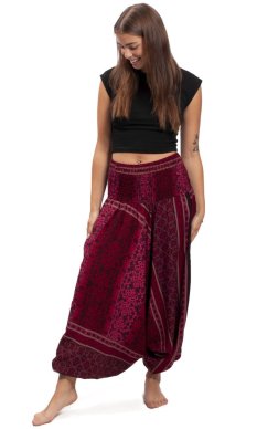 Szarawary / Spodnie haremki THAI TRIBAL czerwone