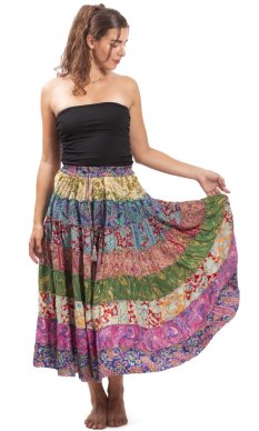 Volánová sukňa v etno štýle multicolor LXX.