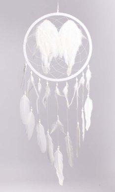 Lapač snů ANGEL bílý / délka 83 cm
