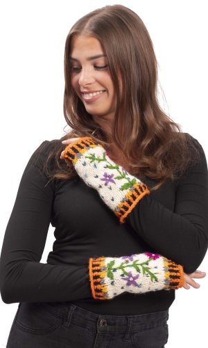 Vlněné návleky na ruce BASANTA / bílé II.