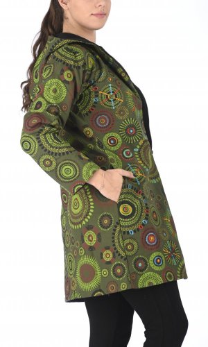 Dámský kabát Amala zelený - Velikost: 3XL