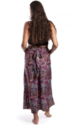 Szerokie spodnie PADMA turkusowo-fioletowe