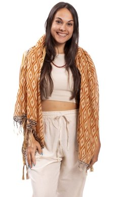 Sarong / szalik JALA / ornament ochrowy