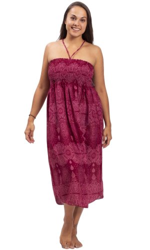 Dlouhá sukně / šaty THAI TAN červená I.