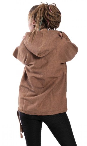 Bluza unisex z kapturem RAHUL jasnobrązowa - Rozmiar: 3XL