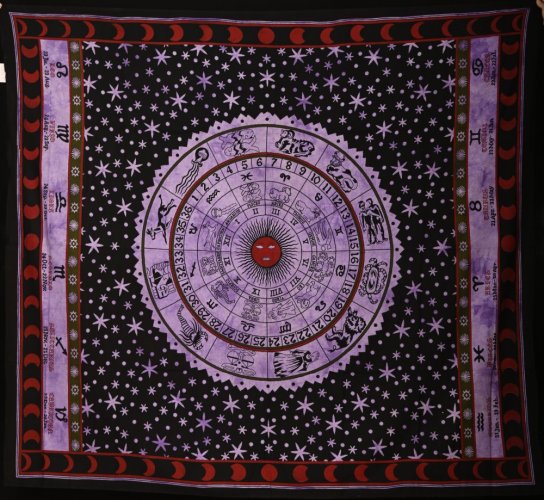 Mandala duża Zodiac purpurowa