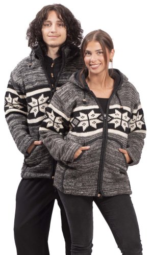 Kurtka dzianinowa HIMALAYAN szaro-biały I. - Rozmiar: L