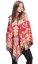 Pončo se vzory PANKAJ růžovo-červená I.